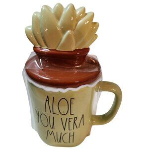 Rae Dunn Mug Aloe You Vera Much Succulent gift Love message coffee cup